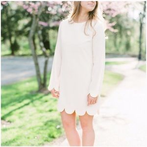 English Factory Ivory Crepe Shift Dress